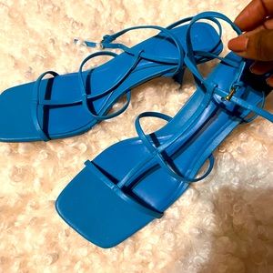 Turquoise blue Zara sandals